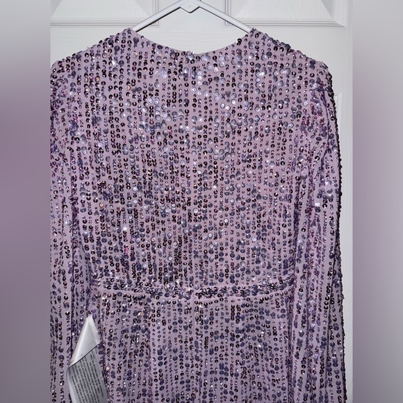 Mac Duggal Sequin Long Sleeve Cocktail Midi Dress size 4 - Picture 7 of 7